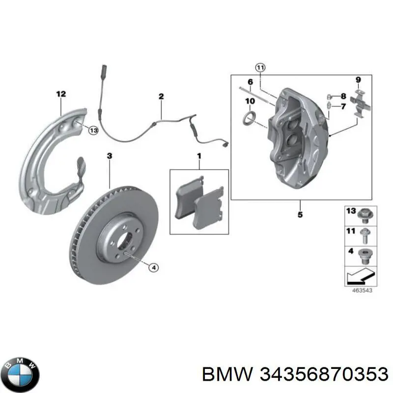 34356870353 BMW sensor abs delantero