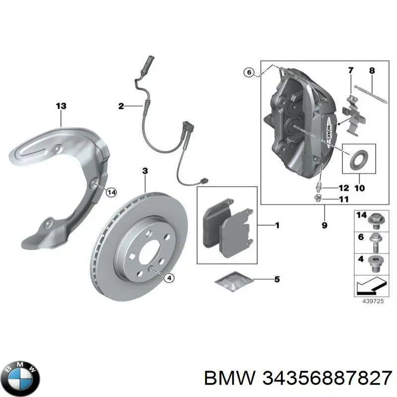 34356887827 BMW Sensor de desgaste de las pastillas de freno delanteras
