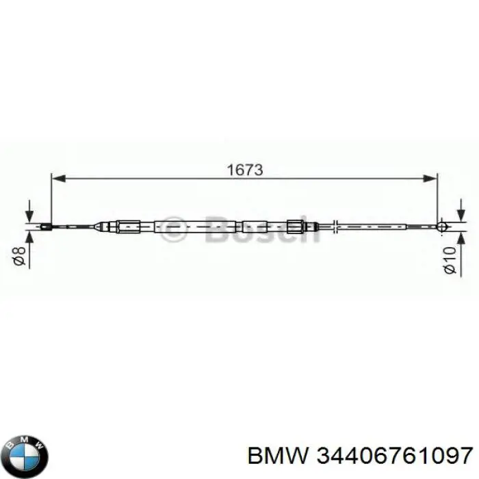 34406761097 BMW cable de freno de mano trasero izquierdo