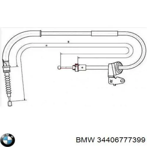 34406777399 BMW cable de freno de mano trasero derecho