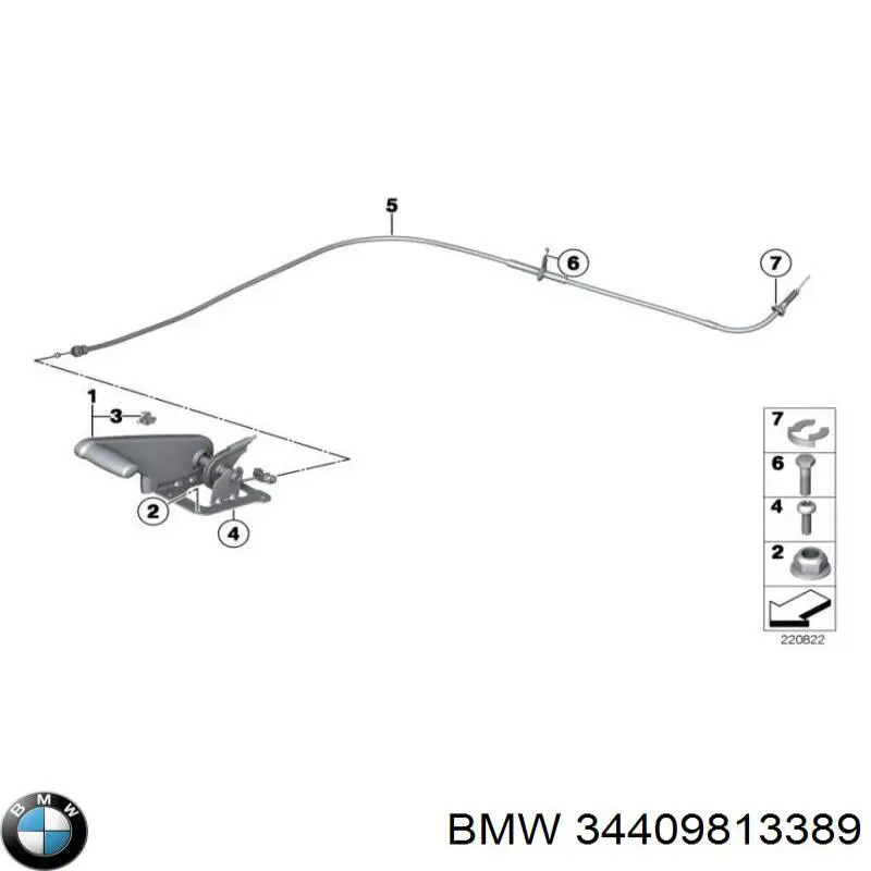 Cable de freno de mano trasero izquierdo para MINI Paceman (R61)