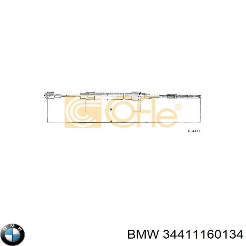 Cable de freno de mano trasero derecho/izquierdo 34411160134 BMW