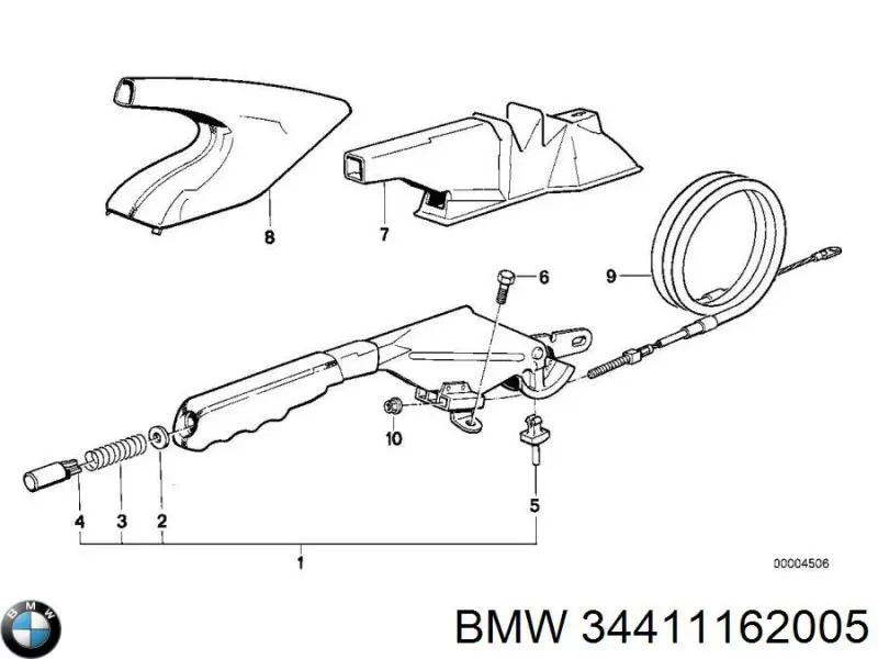 34411162005 BMW Cable de freno de mano trasero derecho/izquierdo