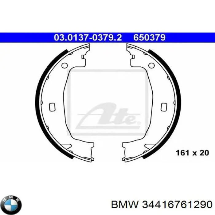 34416761290 BMW juego de zapatas de frenos, freno de estacionamiento