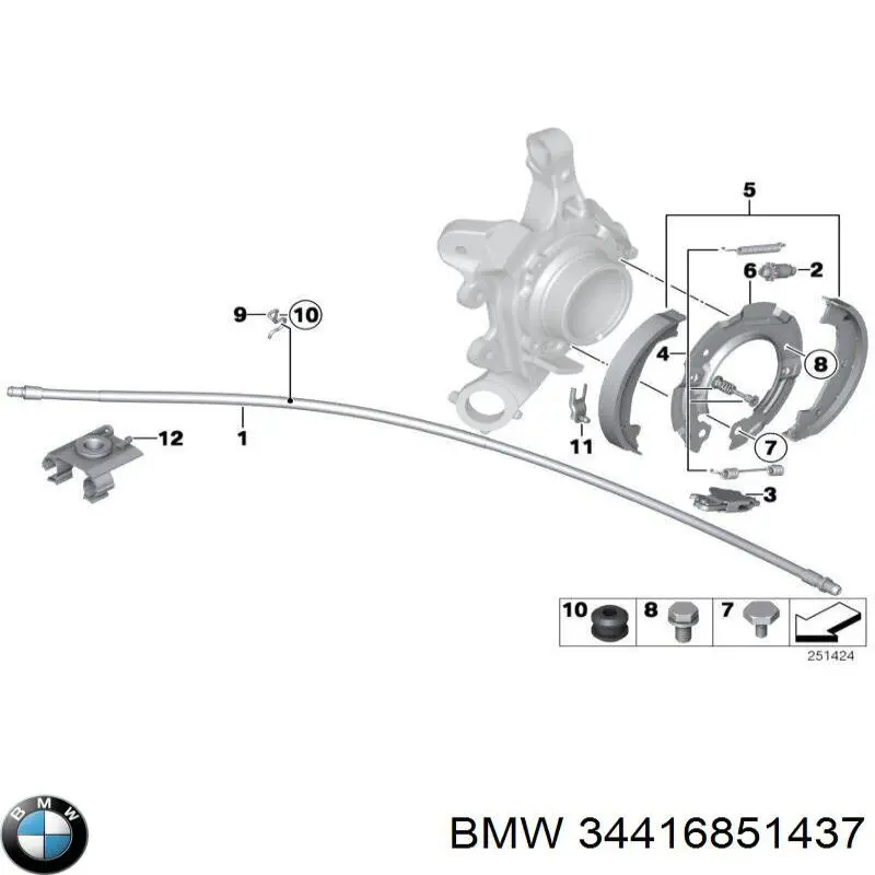 Kit de reparación del mecanismo de ajuste automático de zapatas de freno BMW 34416851437 precio, desde 15,43 EUR