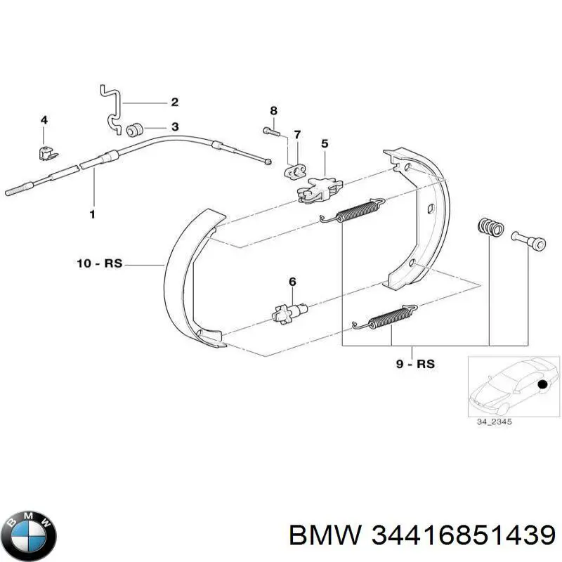 Comprar 34416851439 BMW Tensor de tambor de freno