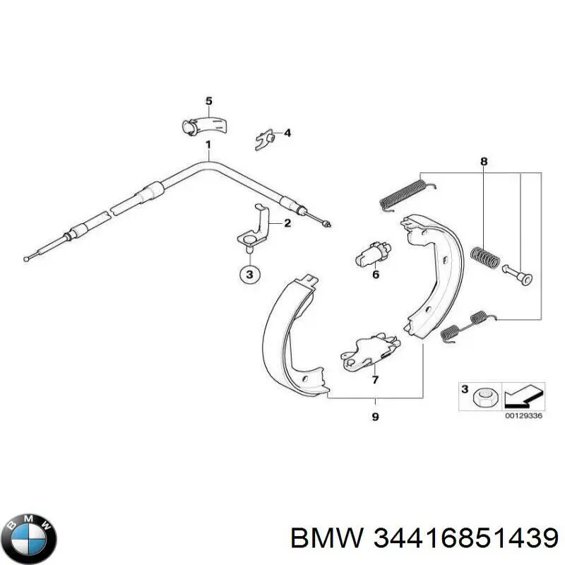 Tensor de tambor de freno 34416851439 BMW