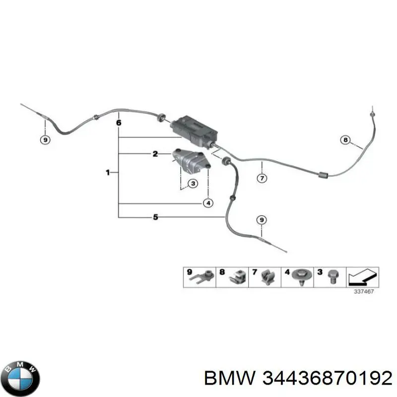 Cable de freno de mano trasero derecho BMW 34436870192 precio, desde 19,00 EUR