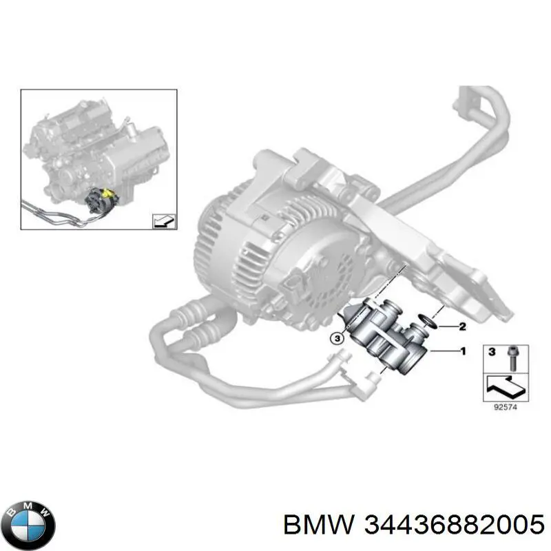 34436882005 BMW motor de accionamiento del freno de mano