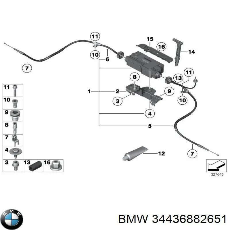 34436882651 BMW Accionamiento eléctrico del freno de mano