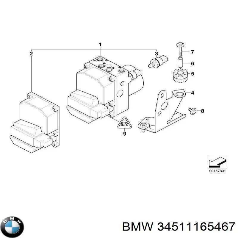 Sensor de la presión del líquido de freno BMW 34511165467