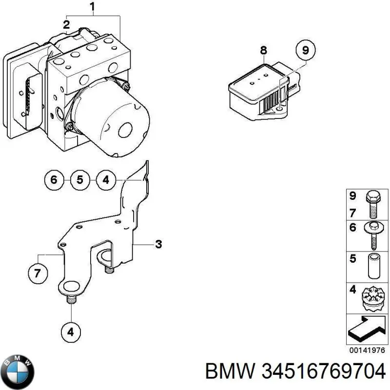 34516769704 BMW Unidad de control ABS hidráulico