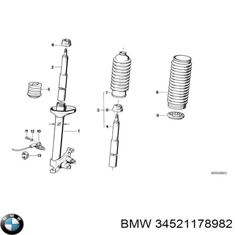 34521155038 BMW sensor abs delantero derecho