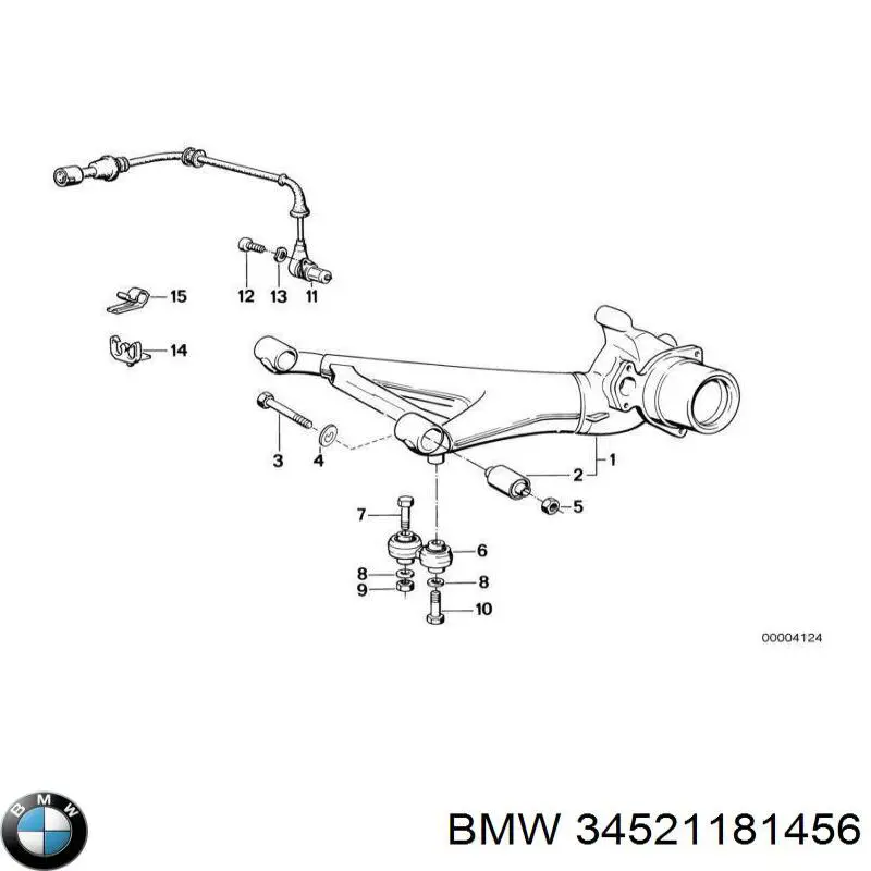 34521181456 BMW sensor abs trasero