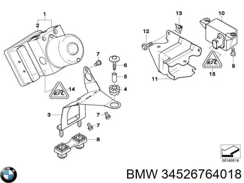 34526764018 BMW Sensor de aceleración longitudinal