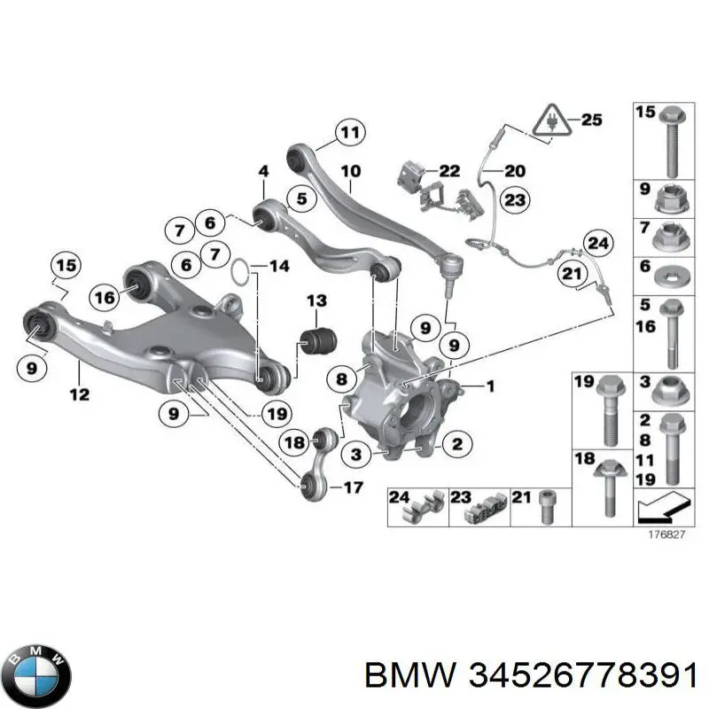34526778391 BMW brazo suspension inferior trasero izquierdo/derecho