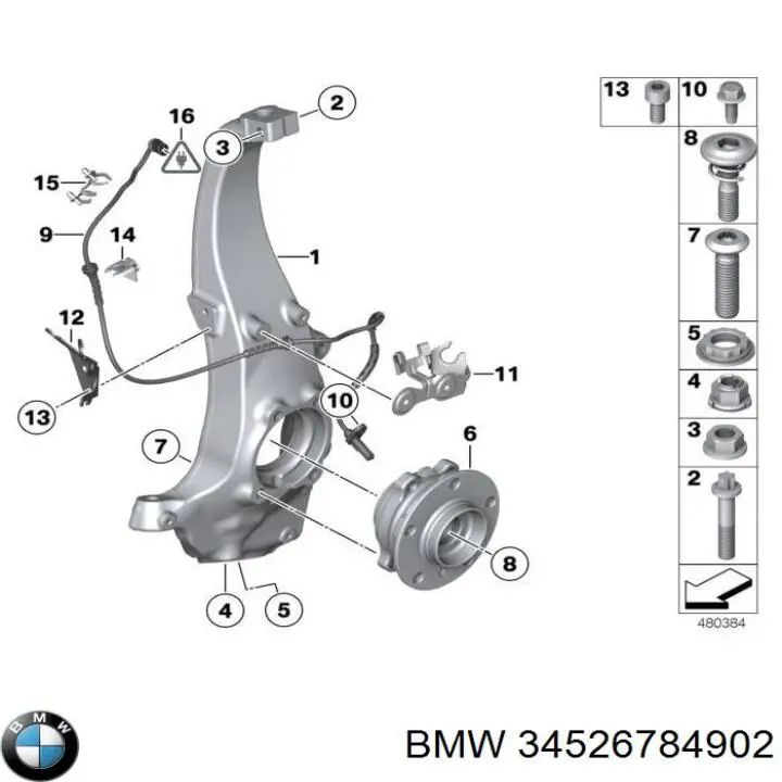 34526784902 BMW sensor abs delantero