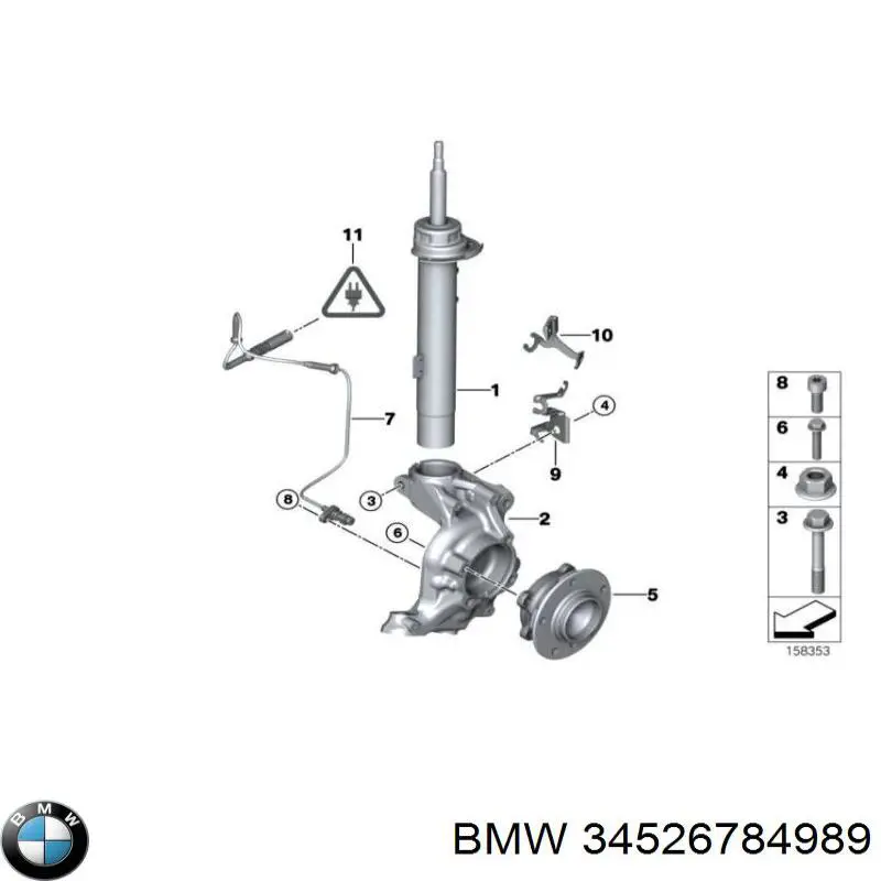 34526784989 BMW sensor abs delantero