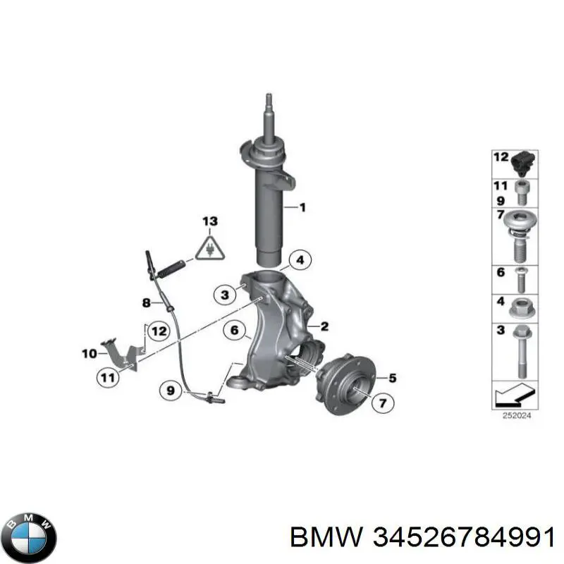 34526784991 BMW sensor abs delantero