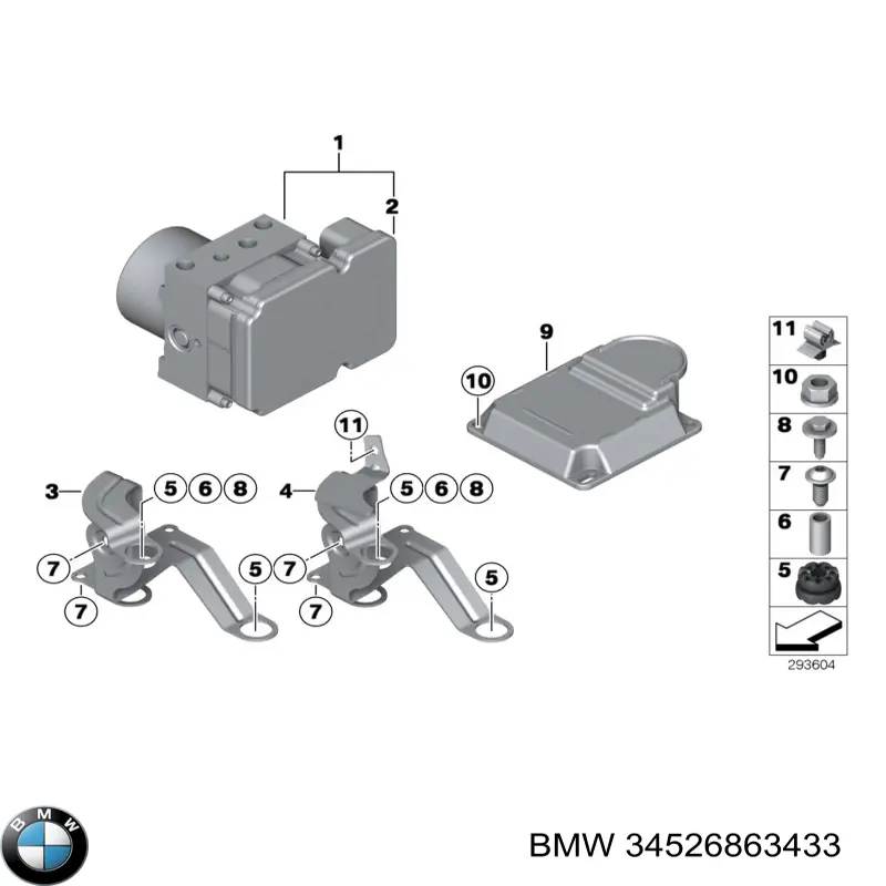 34526863433 BMW procesador del modulo de control de airbag
