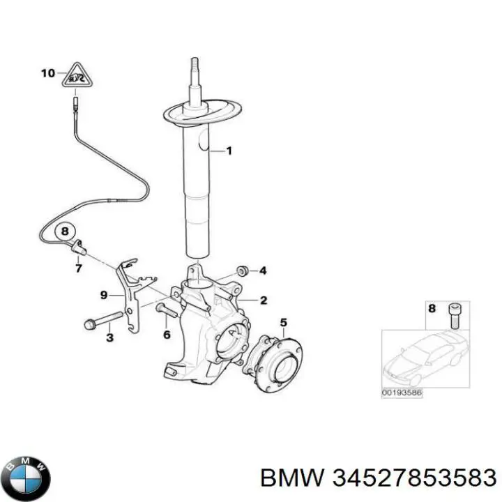 Sensor de freno, delantero derecho para BMW 5 (E60)