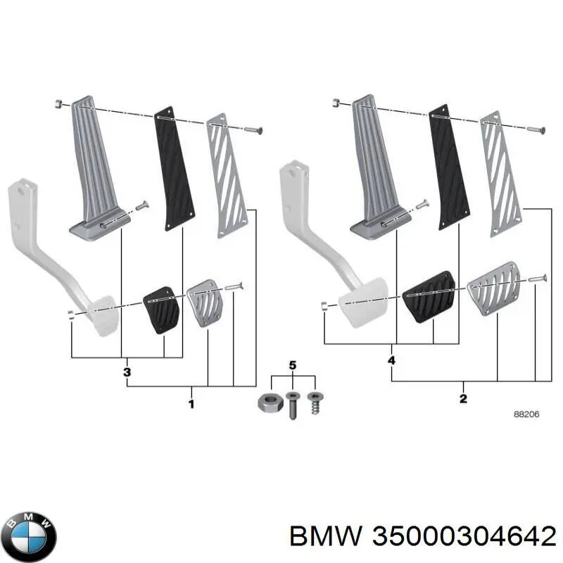 Comprar 35000304642 BMW Revestimiento de pedal, juego