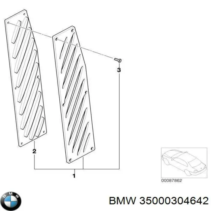 Revestimiento de pedal, juego para BMW 7 (E65, E66, E67)