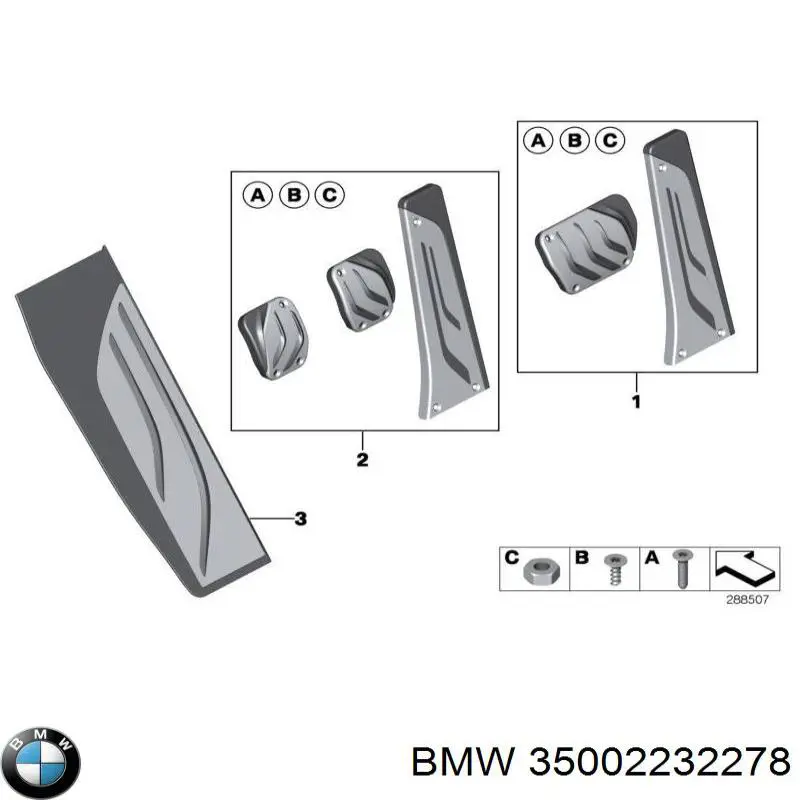 Juego de cubrepedales BMW 35002232278 precio, desde 34,33 EUR