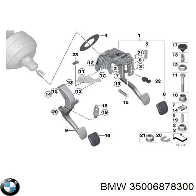 35006878300 BMW pedal embrague