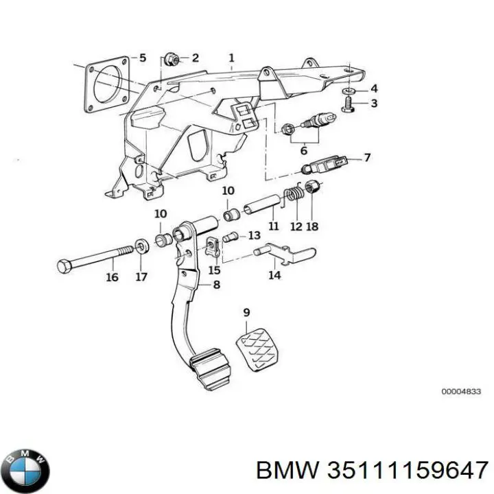 35111159647 BMW soporte de pedales