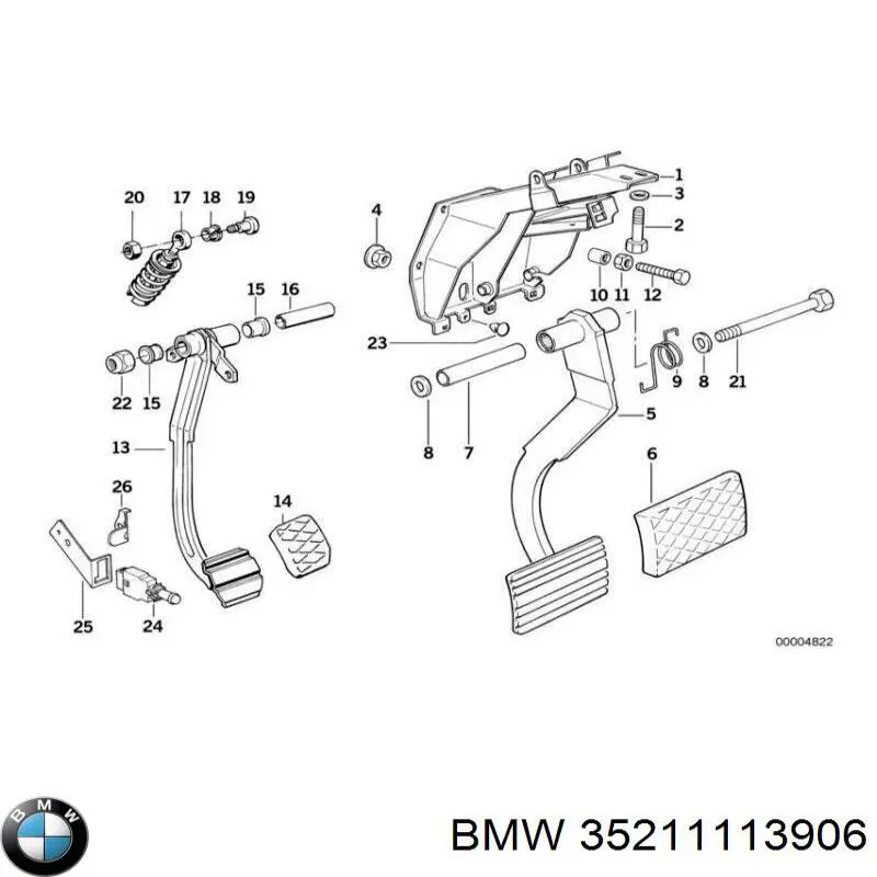 Revestimiento de pedal, pedal de freno para BMW 3 (E46)