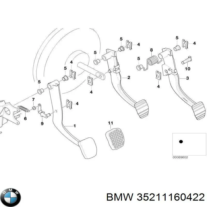 Comprar 35211160422 BMW Cubierta de pedal de freno