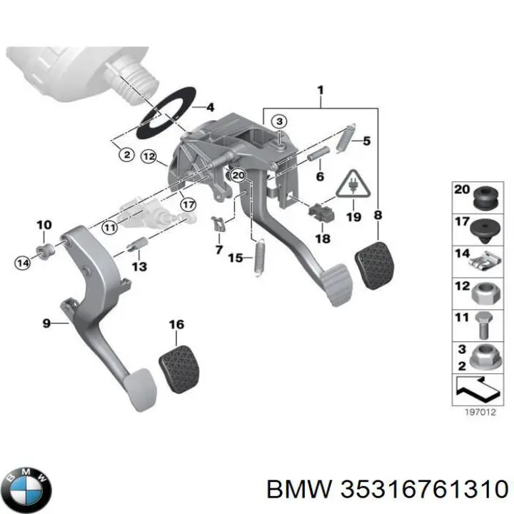 35316761310 BMW pedal embrague