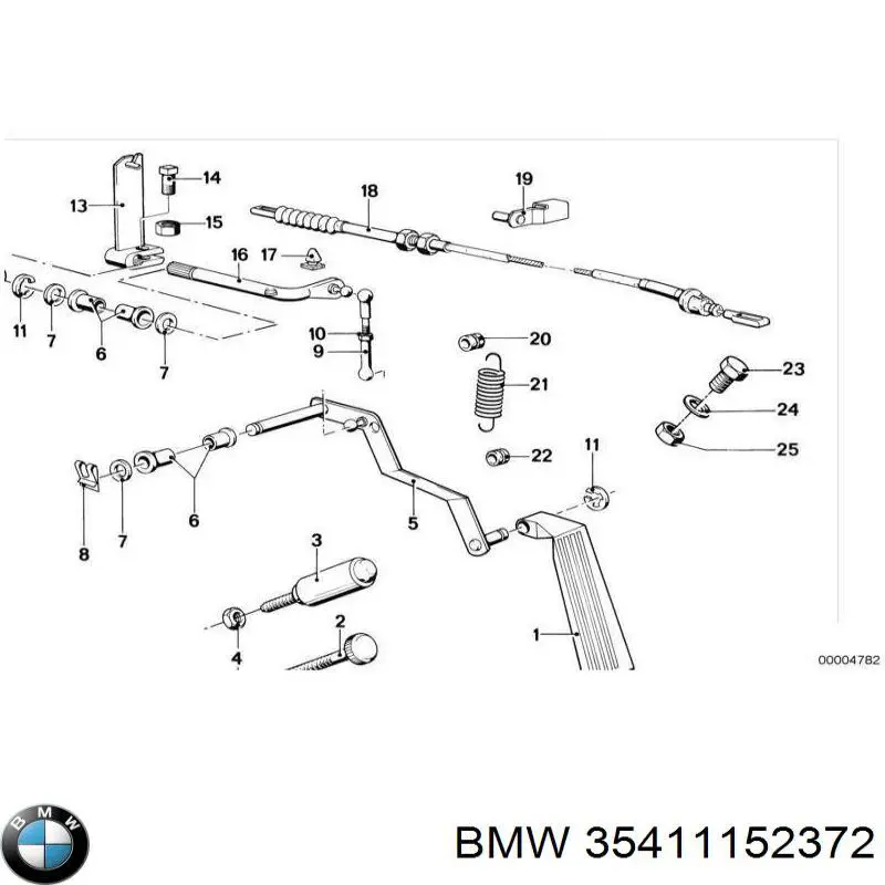 35411152372 BMW clip, tubuladura de sujeción, alféizar de la puerta