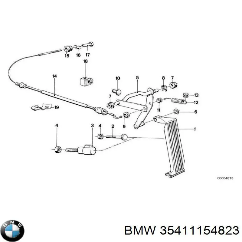 Cable del acelerador BMW 35411154823 precio, desde 21,16 EUR