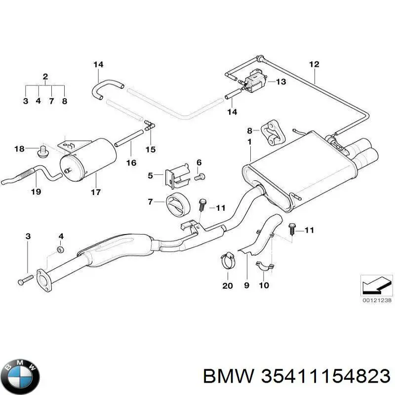 Cable del acelerador 35411154823 BMW
