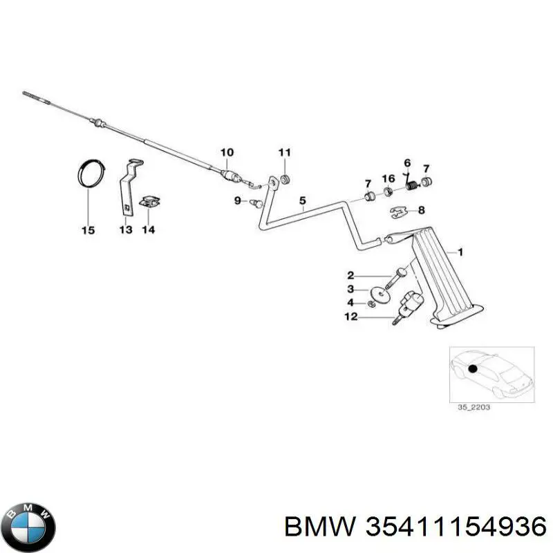 Comprar 1154936 BMW Pedal del acelerador
