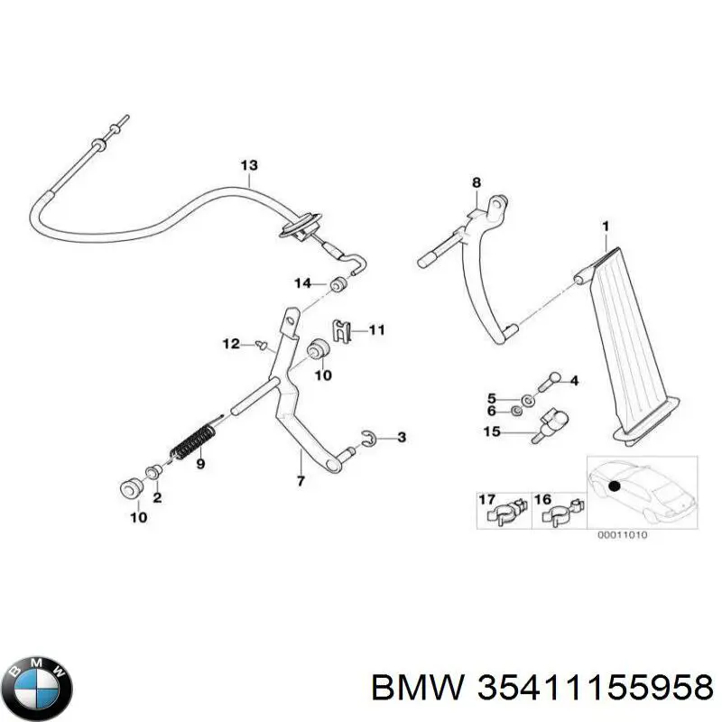 Cable del acelerador para BMW 7 (E32)