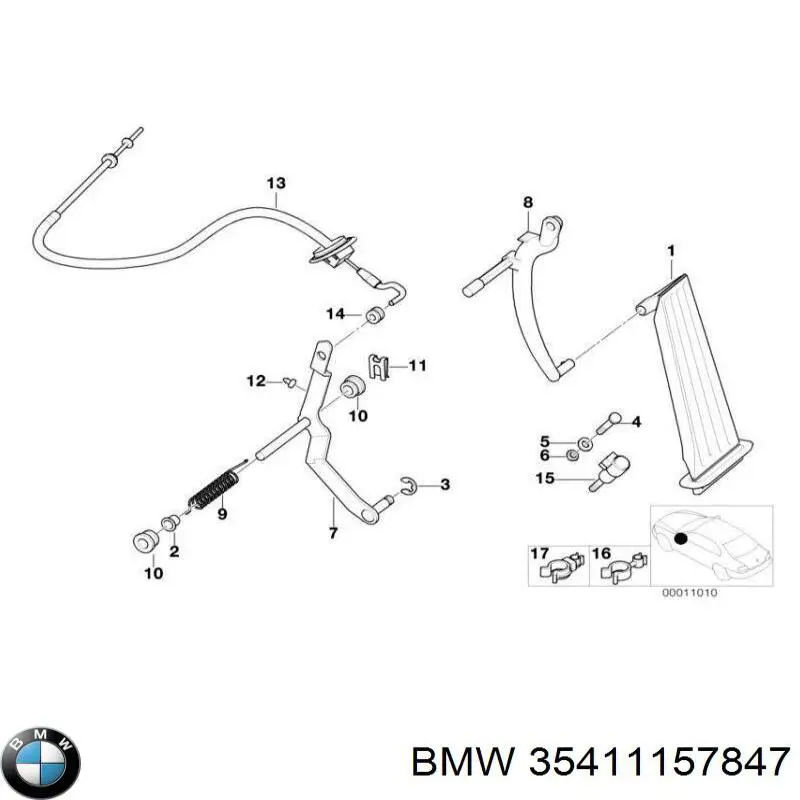 Comprar 35411157847 BMW Cable del acelerador