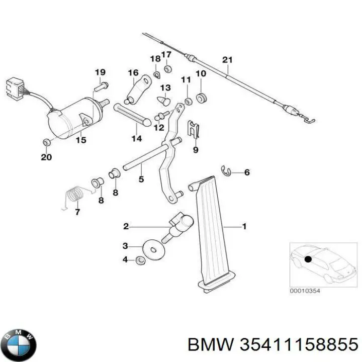 Comprar 35411158855 BMW Pedal del acelerador