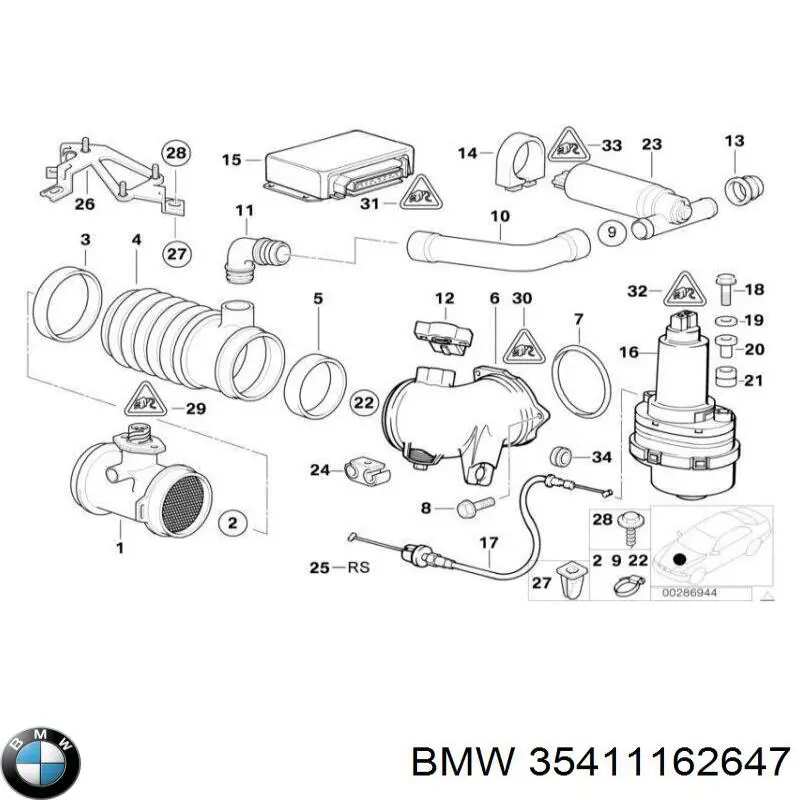 35411162647 BMW silga de acelerador