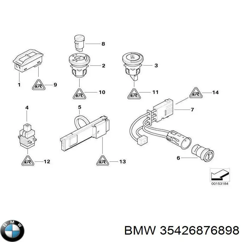 35426876898 BMW Interruptor de embrague