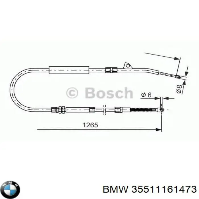Cable de freno de mano trasero izquierdo para BMW 7 (E38)