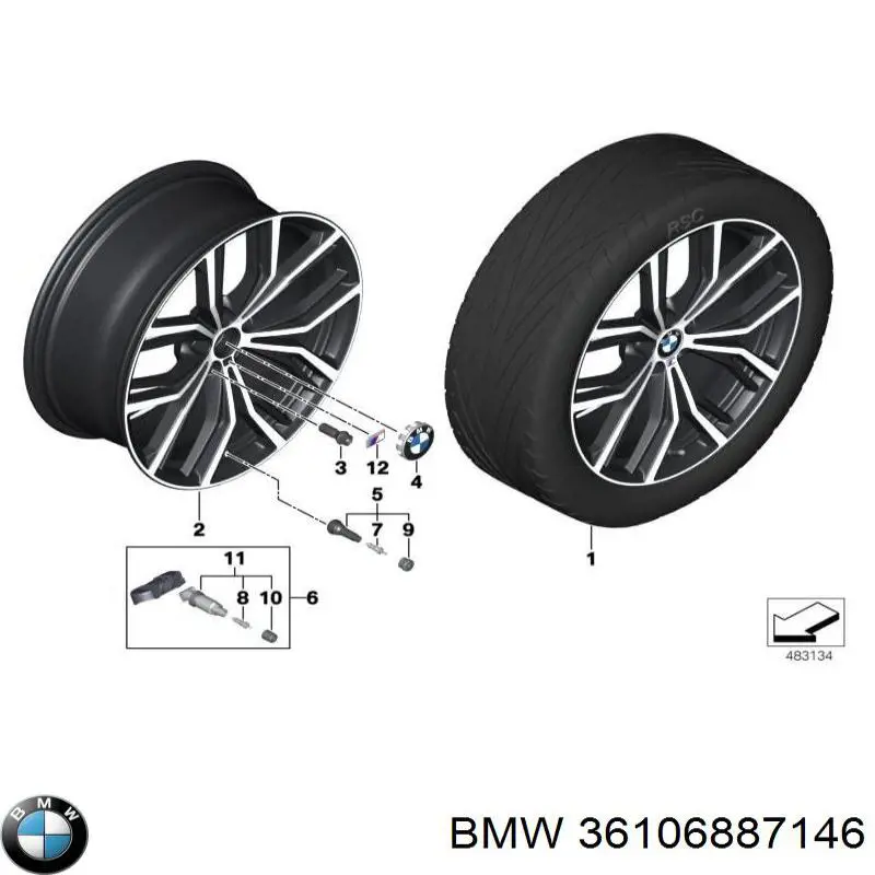Sensor de ruedas, control presión neumáticos para BMW 7 (G11, G12)