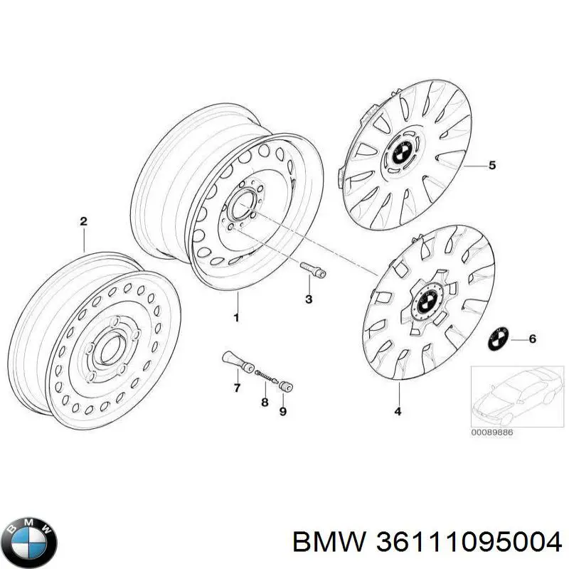 36111095004 BMW llantas de acero (estampado)