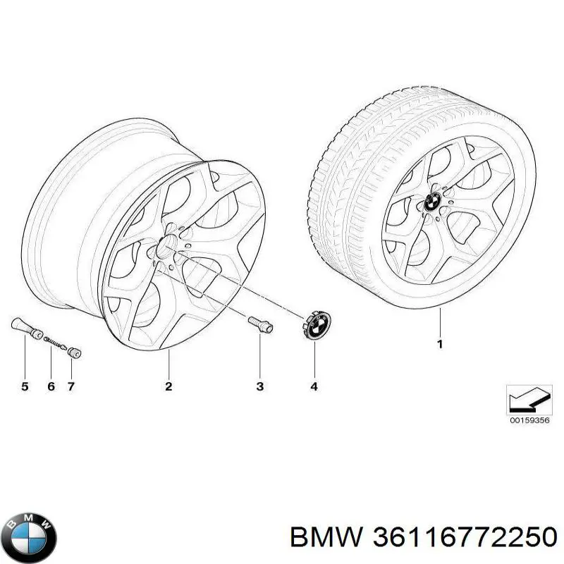 36116772250 BMW llantas de aleacion, (aleacion de titanio)