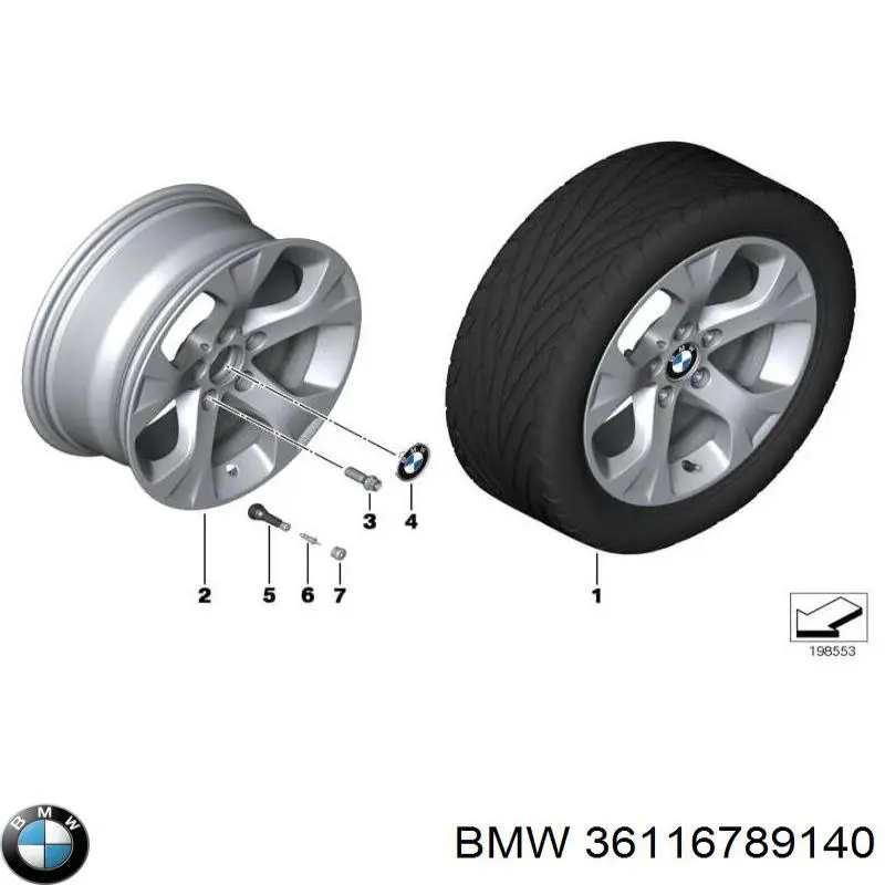 36116789140 BMW llantas de aleacion, (aleacion de titanio)