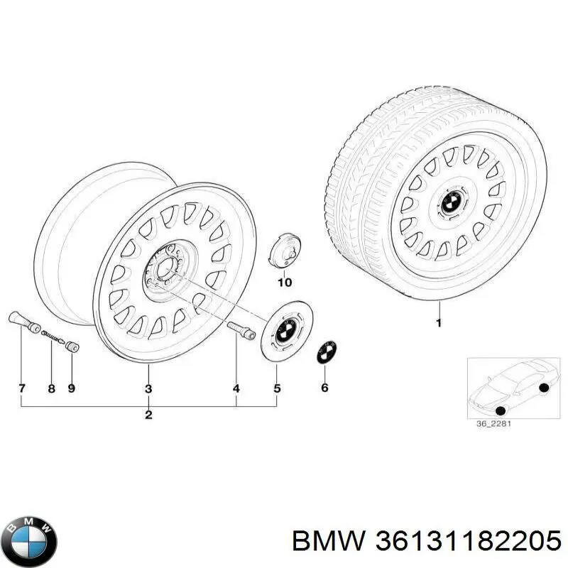 36131182205 BMW tapacubo rueda