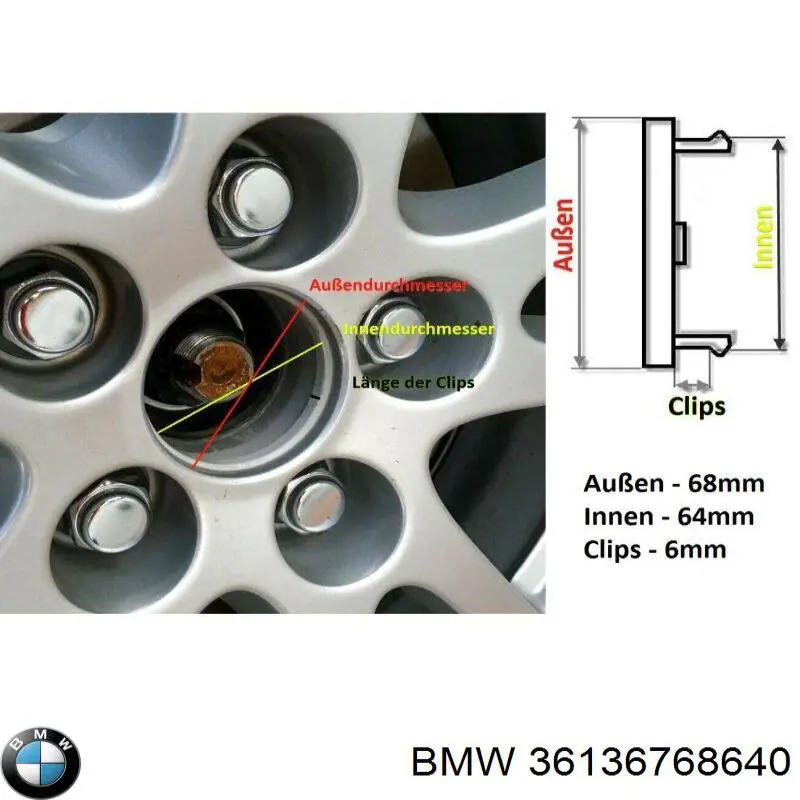 Tapa de rueda BMW 6768640 precio, desde 6,05 EUR