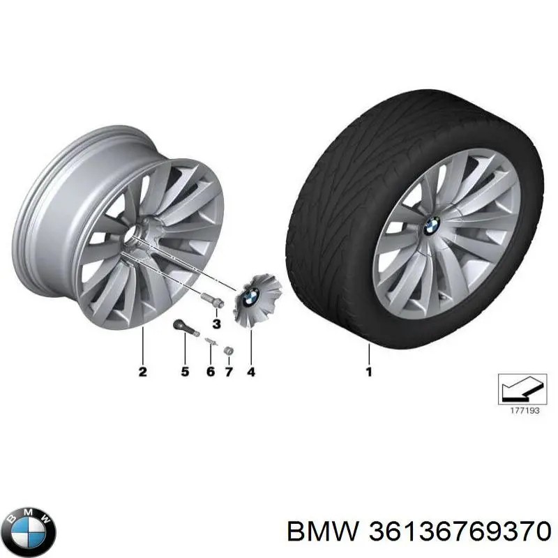 36136769370 BMW Cubierta de la Llanta